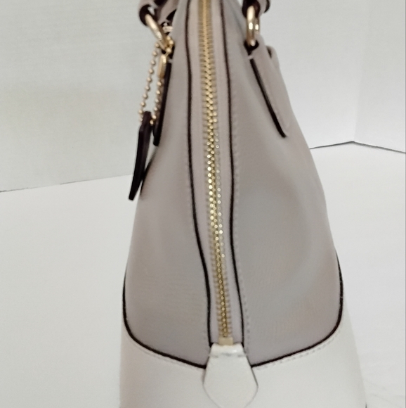 Coach Cross Grain Leather Cora Dome  Handbag Color Block Tan  NWOT - Picture 4 of 7